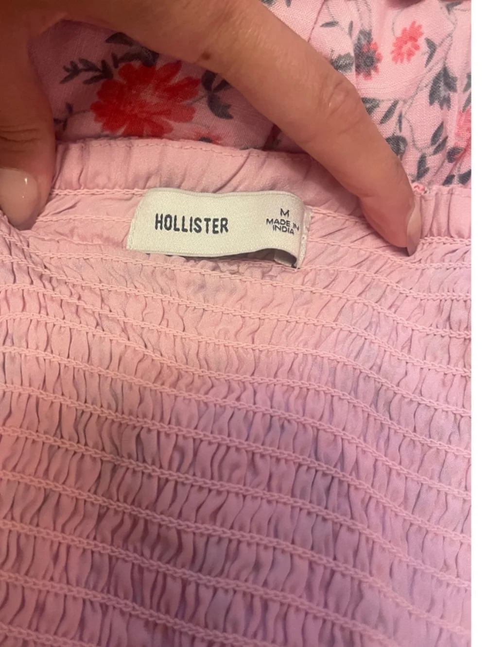 Hollister Pink Floral Drop Waist Halter Mini Dress Skort - Picture 5 of 7